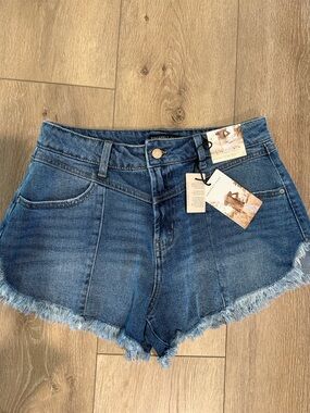 Sincerely Jules Distressed Blue Denim Cutoff Shorts